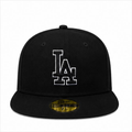 Casquette 59FIFTY Fitted MLB LA Black White Outline