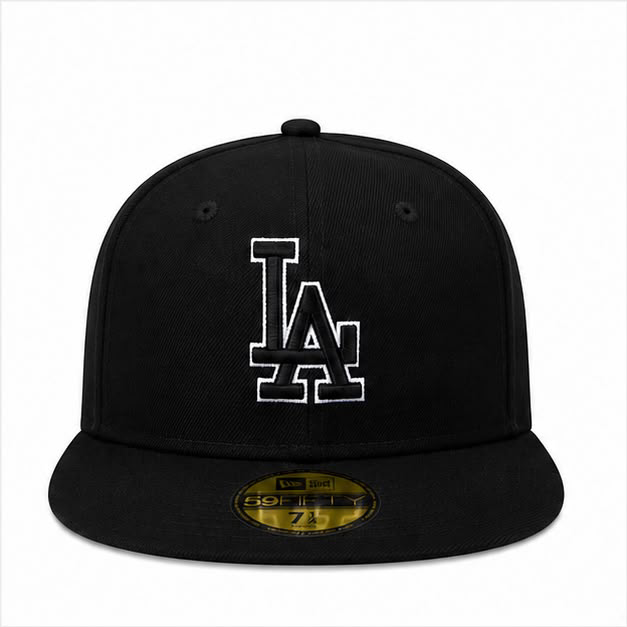 Casquette 59FIFTY Fitted MLB LA Black White Outline