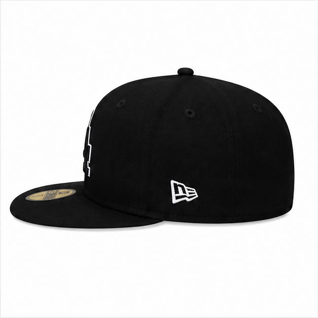 Casquette 59FIFTY Fitted MLB LA Black White Outline
